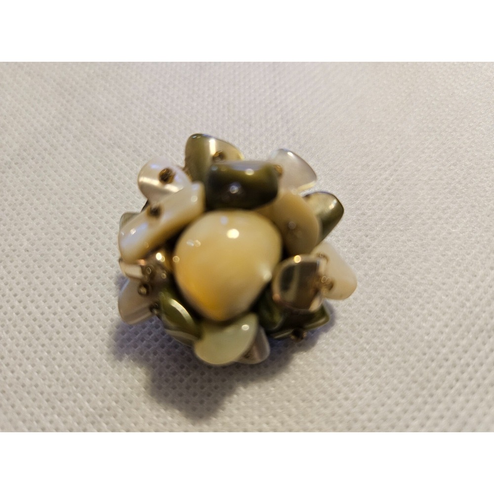 Vintage Cluster Clip On Earrings Faux‎ Pearl Bead Statement Jewelry - Picture 13 of 14
